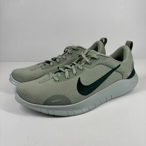 Nike Women's Sage Green Athletic Sneakers with Dark Green Swoosh